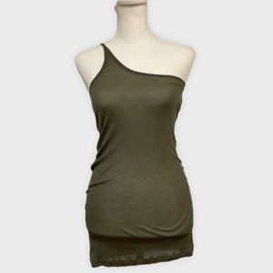 L'AGENCE Green One-Shoulder Tank Top, Sz S